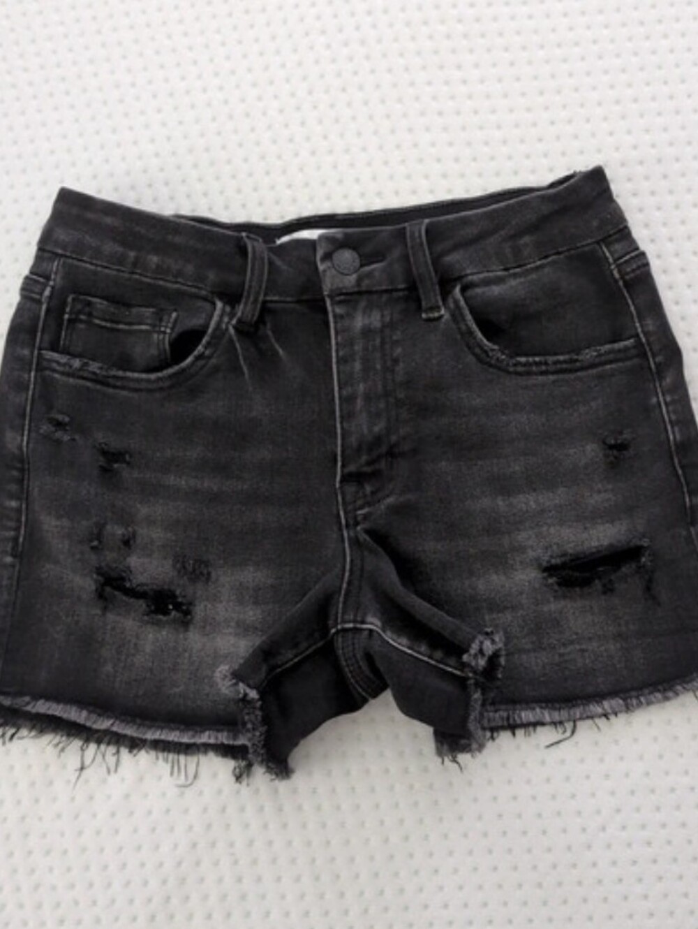 Vervet Black Distressed Denim Shorts Size 27 Like New Stretchy Material